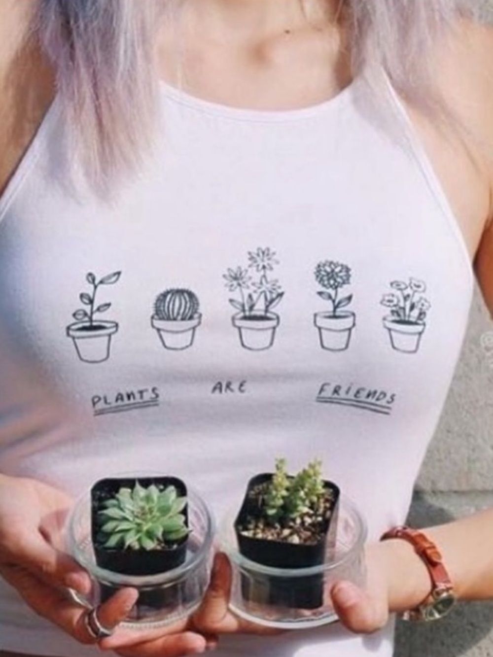 Brandy Melville Cut Off Tee Plants and Friends